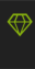 Diamond icon with green outline on grey background.